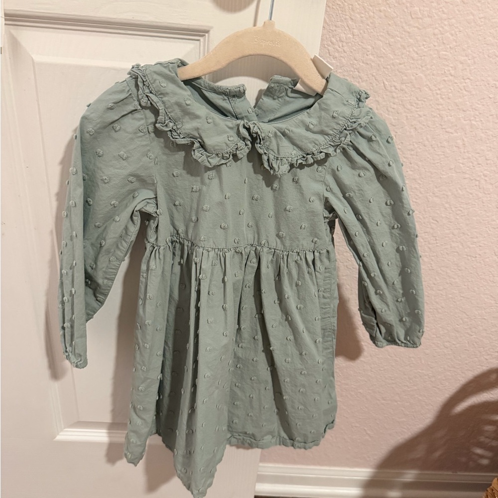 H&M Sage Green Textured Dress